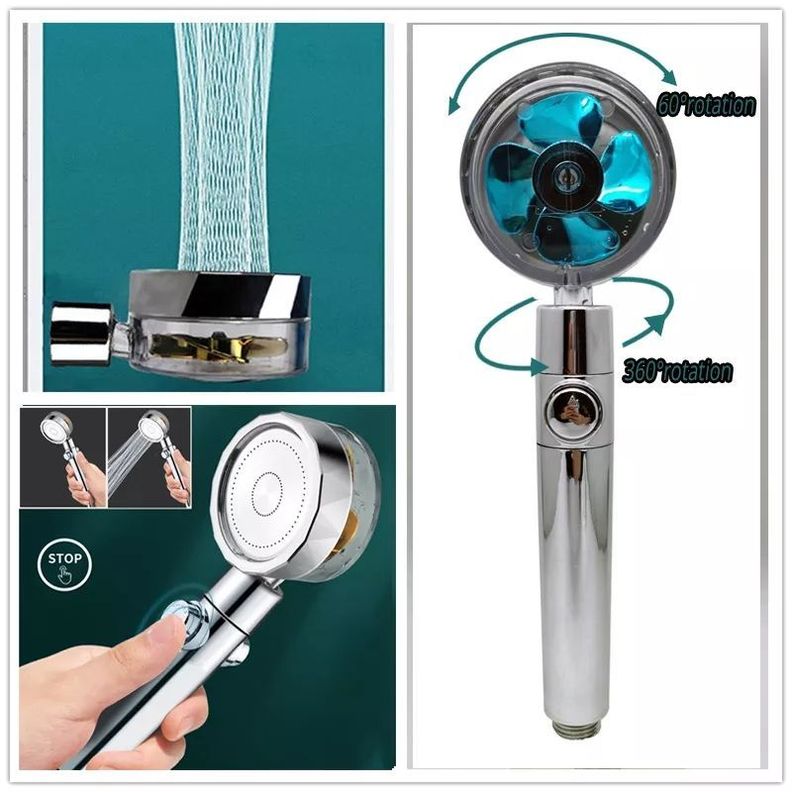 Cabezal De Ducha Turbo Alta Presión Ducha Hélice Ahorro De Agua-3