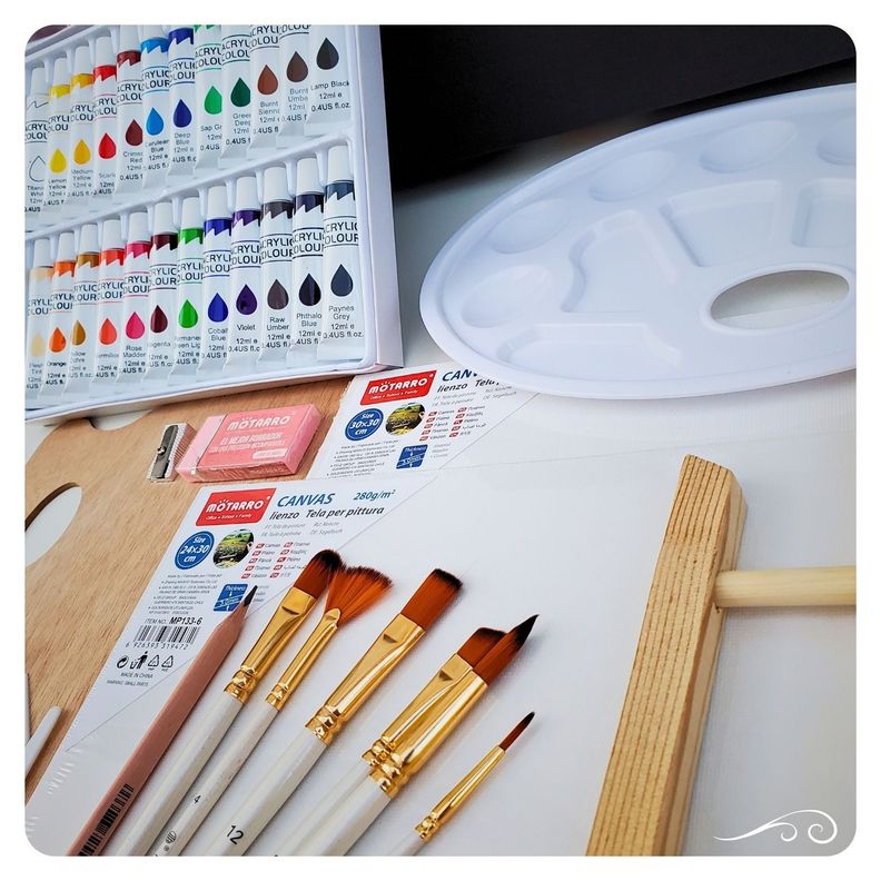 Set Arte Pinturas Acrílicas Kit arte 45 Piezas 24 Colores-4
