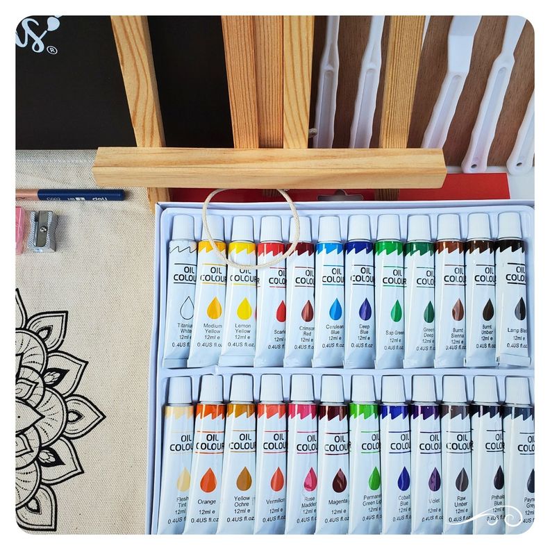 Set de Arte Pintura al Óleo 24 colores– Kit de Arte 45 Piezas-5