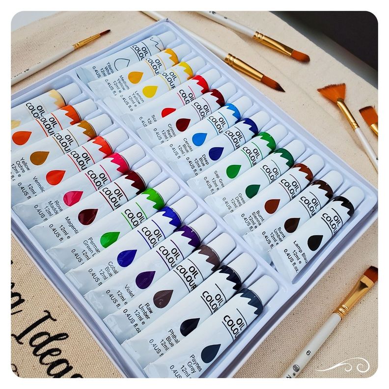 Set de Arte Pintura al Óleo 24 colores– Kit de Arte 45 Piezas-6