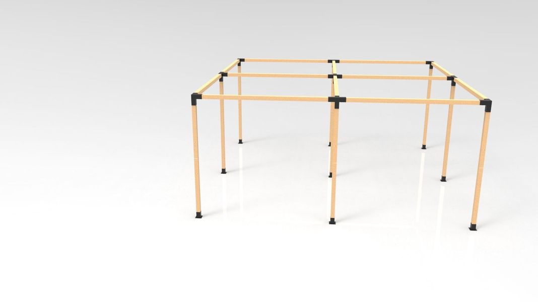 KIT DE PÉRGOLAS Y TERRAZAS PARA MADERAS DE 4"x4" (95x95mm) 6X6 METROS-0
