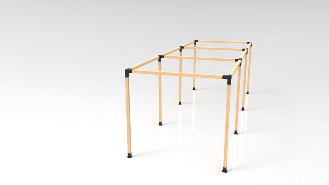 KIT DE PÉRGOLAS Y TERRAZAS MADERAS DE 4"x4" (95x95mm) DE 9X3 METROS-0