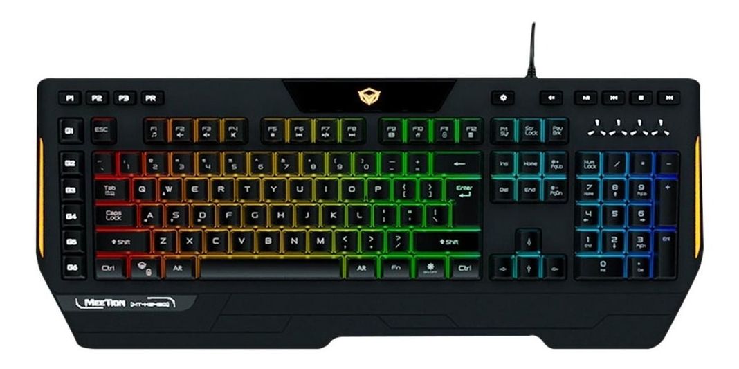 Teclado Gamer RGB USB Espanol con Macros MT-K9420 Negro