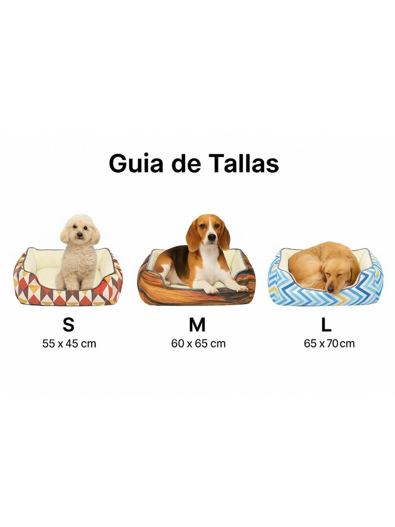 Cama para mascotas acolchada chiporro Talla M 60x65 CM-1