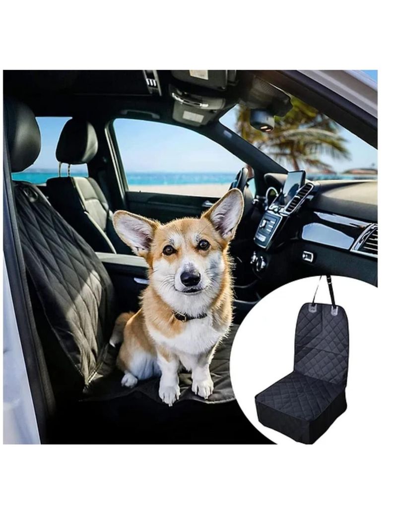 Funda Protectora Para Autos Cubre Asiento Mascotas Negro-2