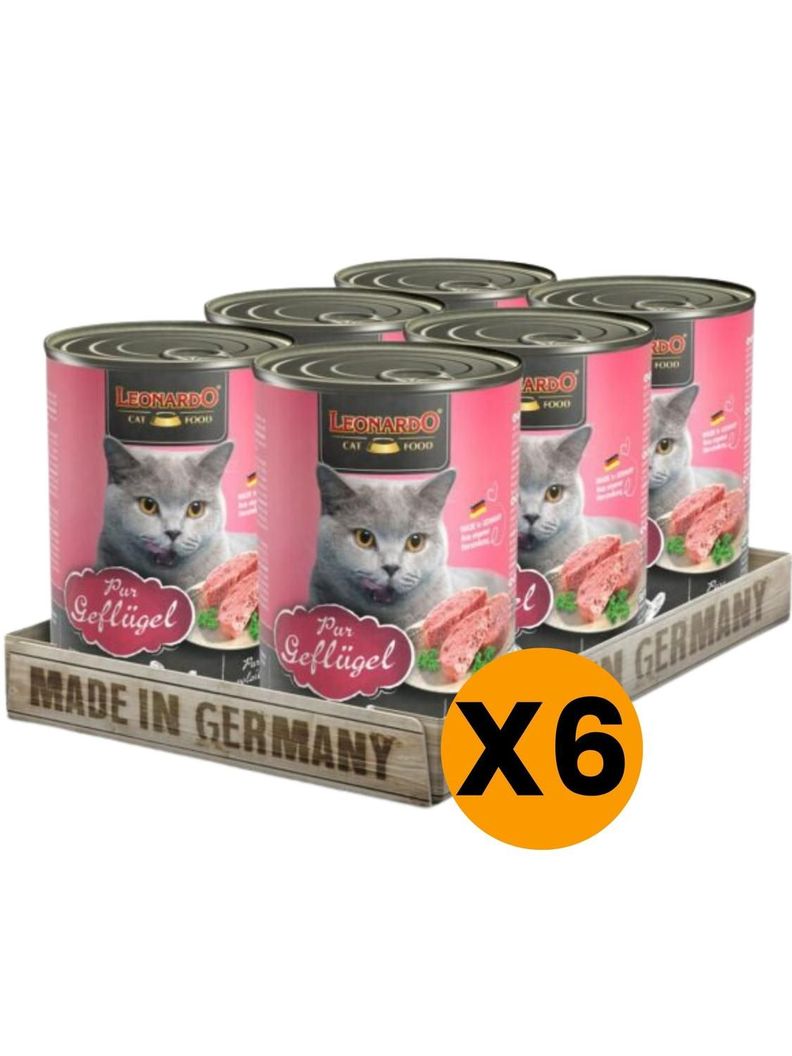 Alimento Leonardo Sabor Ave Lata 400dgr Pack X6-0