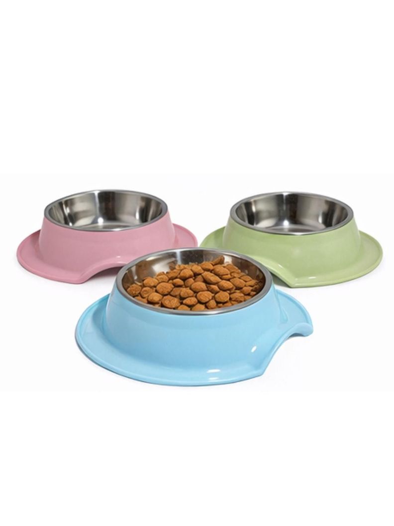 Plato Antihormigas Acero Inoxidable Mascotas 21,5 cm Rosado 10