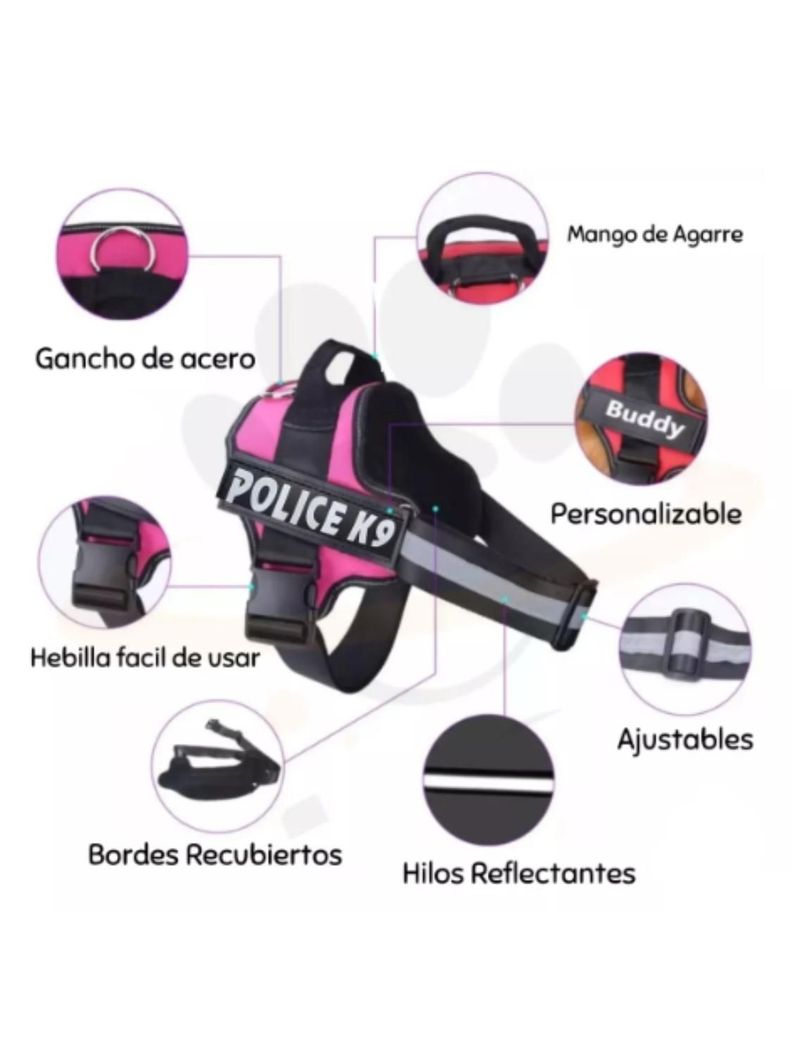 Arnes Pechera para perros reforzada police k9 talla L-1