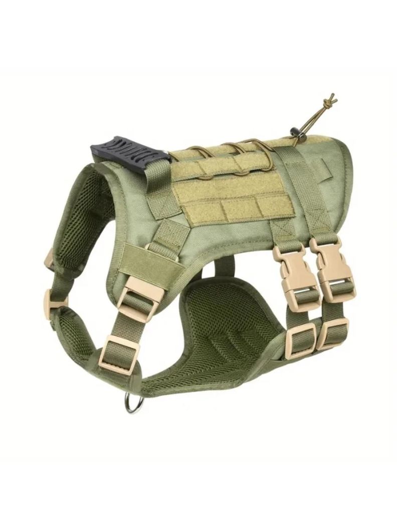 Arnes Tactico Perro Talla M Ajustable Reforzado con Manilla