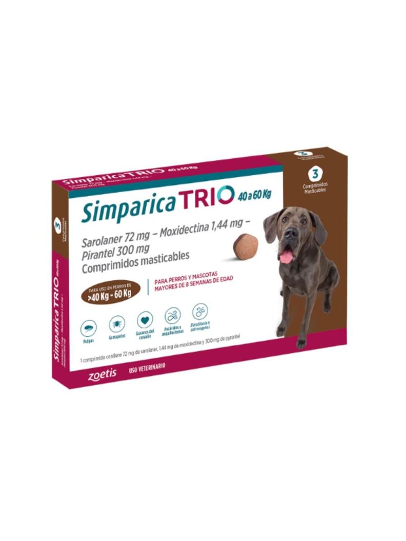 ANTIPARASITARIO SIMPARICA TRIO 1 COMP - 40 A 60 KG-0