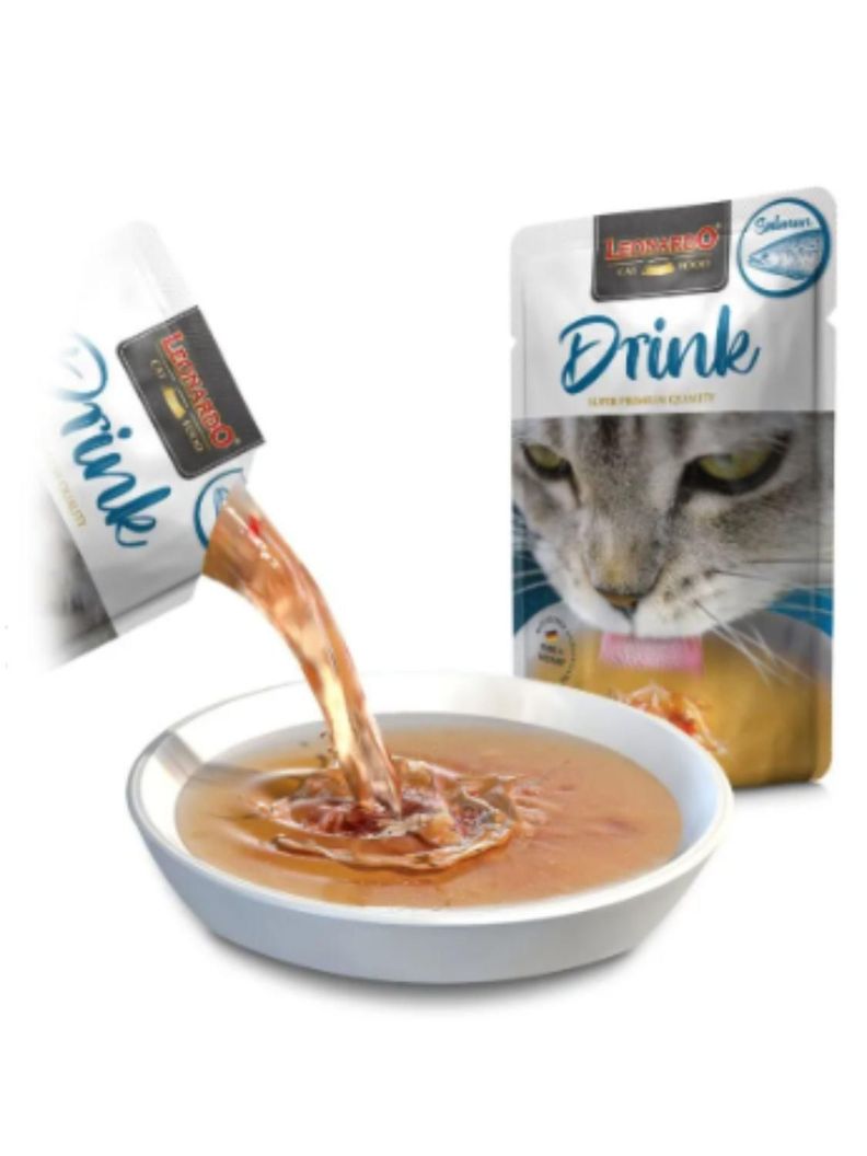 ALIMENTO LEONARDO DRINK SABOR SALMÓN 40 GR (PACK 20 SOBRES)-1