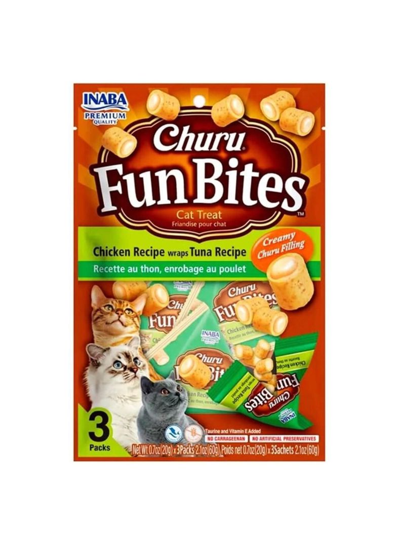 SNACK CHURU FUN BITES GATO SABOR CHICKEN Y TUNA - 3 SOBRES-0