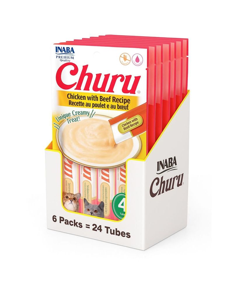 Churu Cat Pollo y Vacuno 14g x4 | Pack 6 Unidades Verde 10