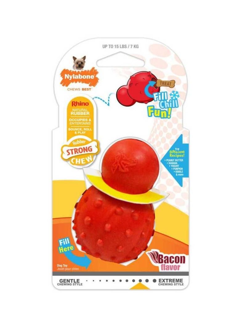 Nylabone Cono 3 en 1 Rellenable Sabor Tocino - 16 kG Rojo 10