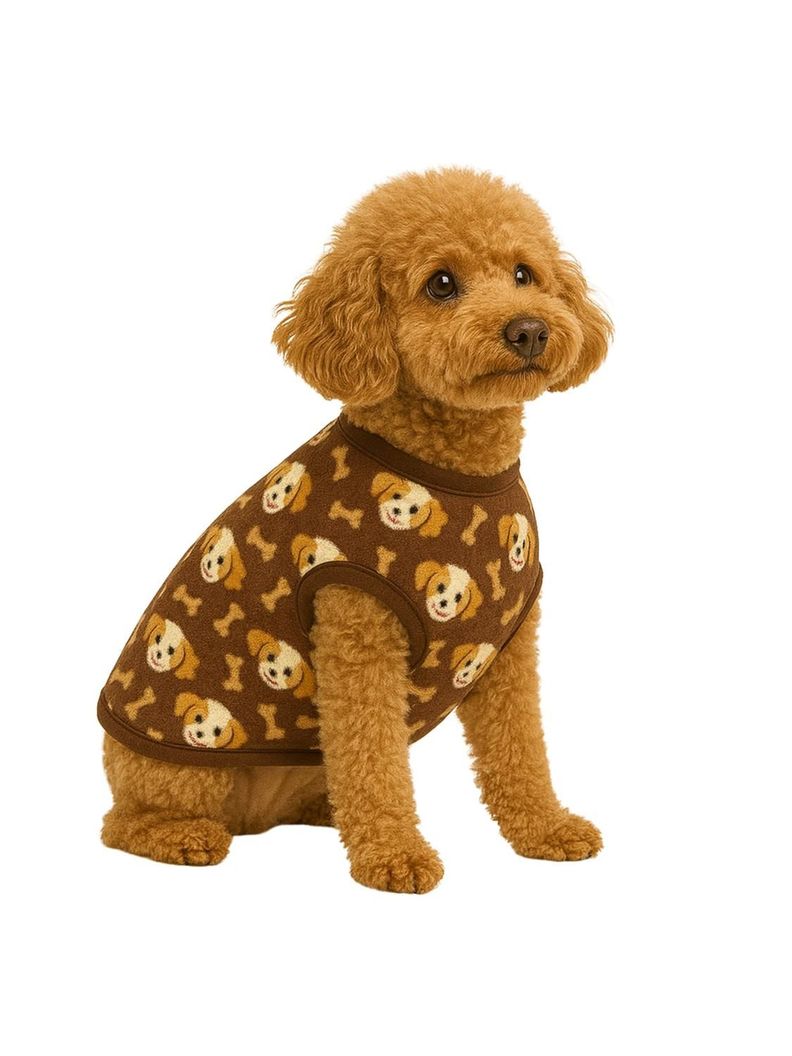 Capa Polar Perro L 40 cm Abrigo Invierno Shih Tzu Cafe 10