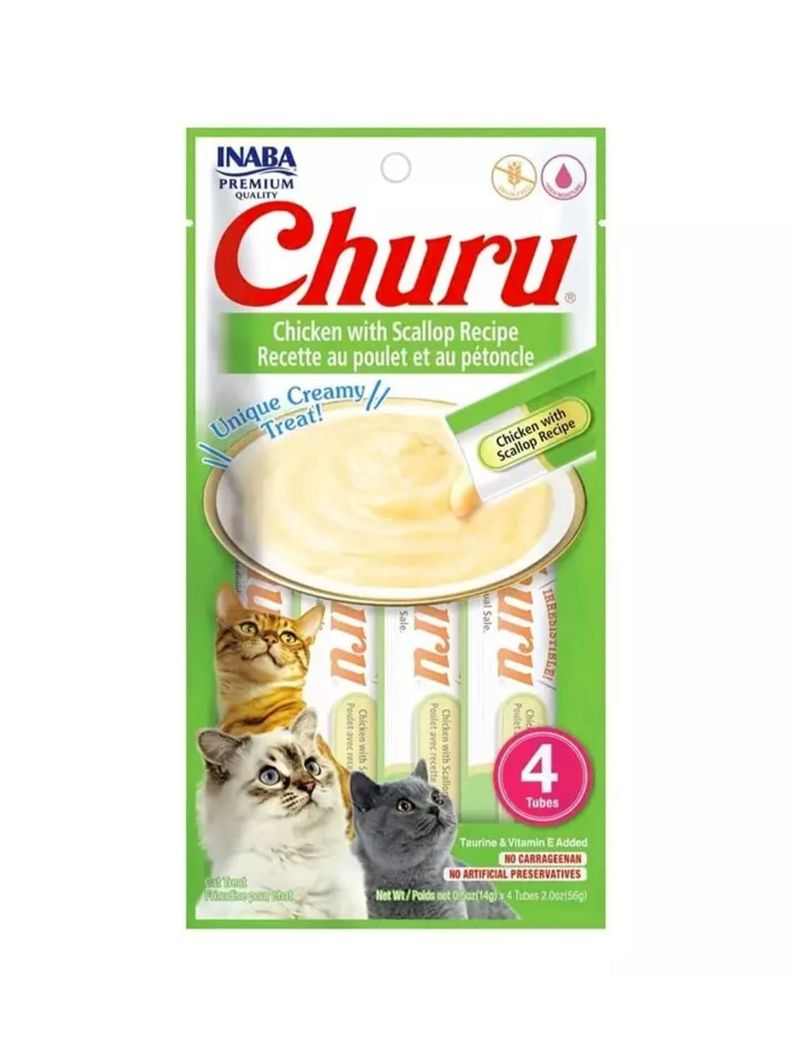SNACK CHURU GATO POLLO CON OSTIONES 4 TUBOS-0