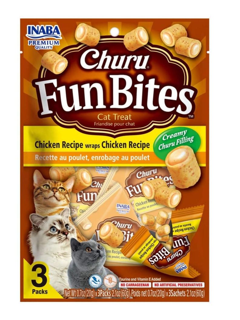 Churu Fun Bites Cat Pollo 20g x3 | Snack Cremoso Gato Blanco 10
