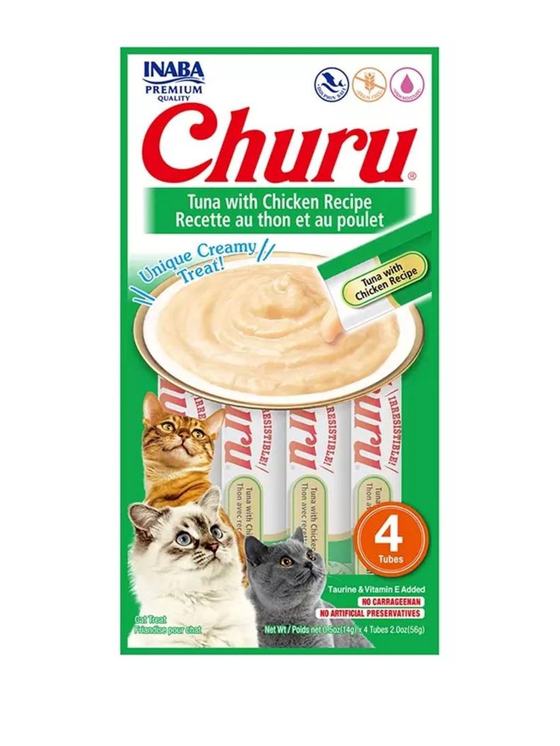 SNACK CHURU GATO TUNA Y CHICKEN 4 TUBOS-0