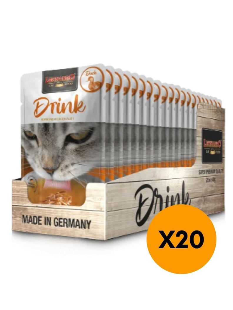 ALIMENTO LEONARDO DRINK SABOR PATO - 40 GR (PACK 20 SOBRES)-0