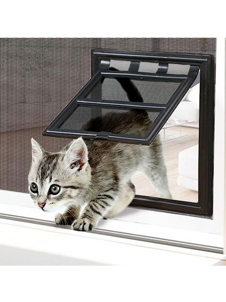 Puerta abatible para perros y gatos pequeños 20 x 25 cm-2