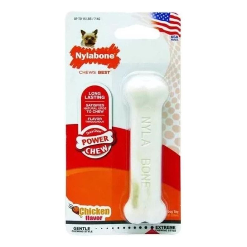 Hueso Para Perro Mordedores Extremos Sabor Pollo Talla M - Nylabone-0