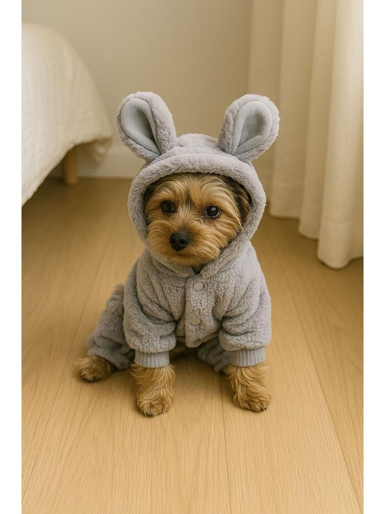 Ropa para mascota conejo orejas polar Talla L 35x22 CM-3