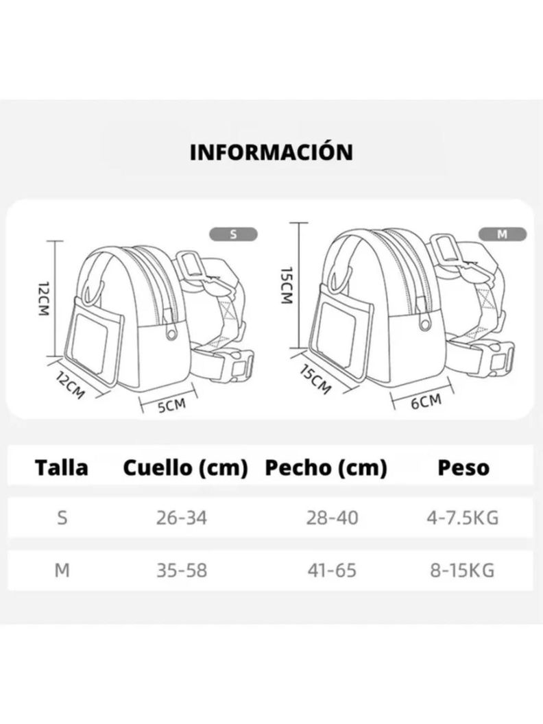Mochila tipo arnes para Perros Talla M-2