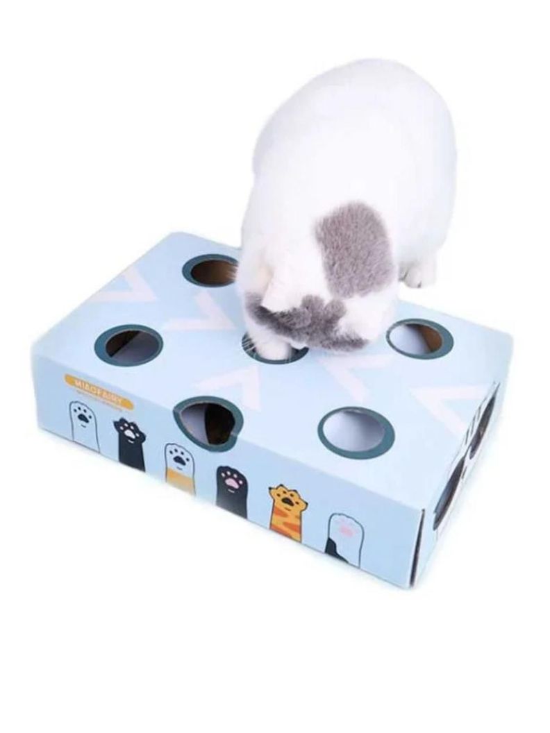 Juguete interactivo para gatos caja con pelotas 35x22x9 cm-2