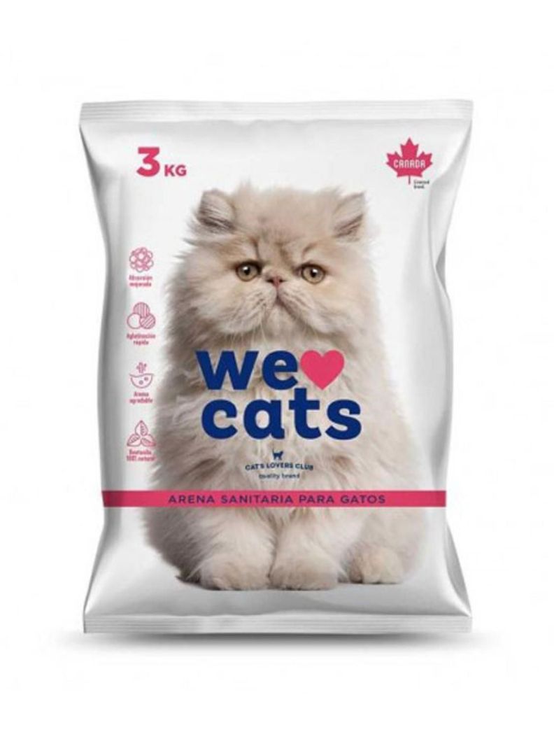 Arena Sanitaria Para Gatos We Love Cats - 3kg Aglutinante-0