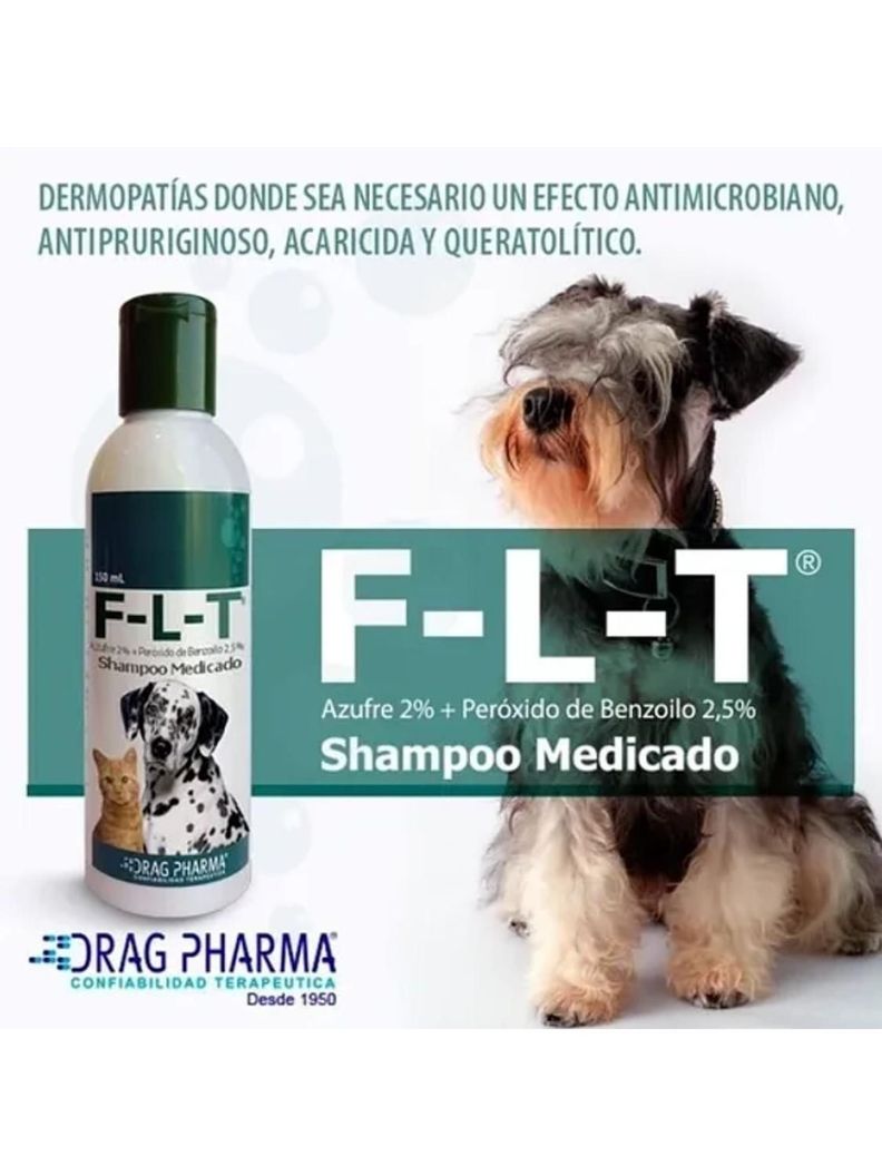 Shampoo F.L.T Medicado Para Perros Y Gatos 150ml - Drag Pharma-1