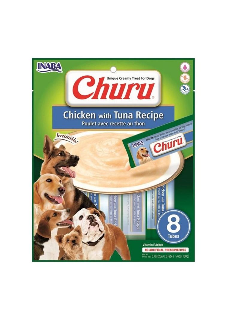 SNACK CHURU PERRO CHICKEN / TUNA 20GR - 8 TUBOS-0