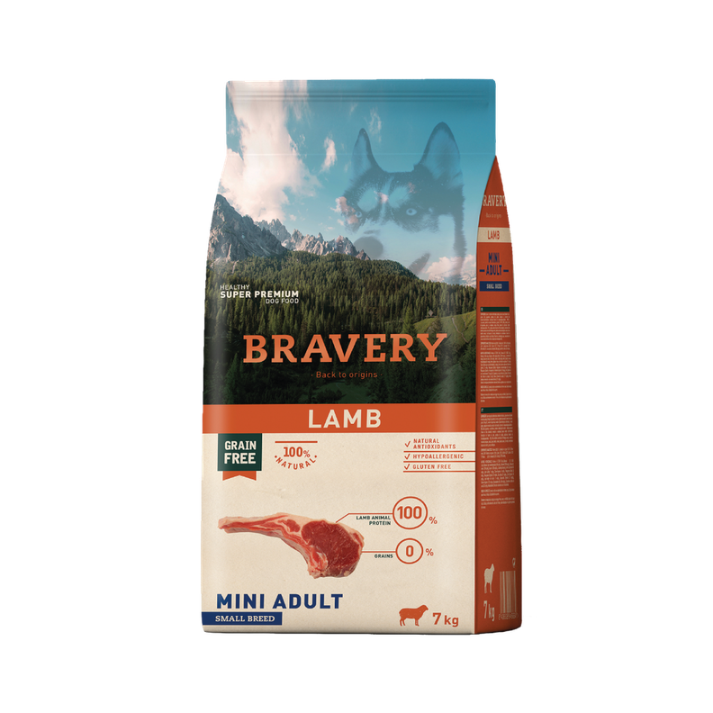 Bravery Cordero Perro Adulto Razas Pequenas 7 kg Cafe