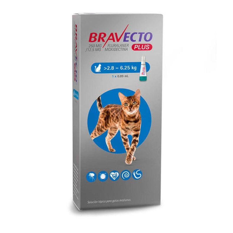Antiparasitario Externo Bravecto Gato Pipeta Spot Plus 2.8 A 6.25 KG-0