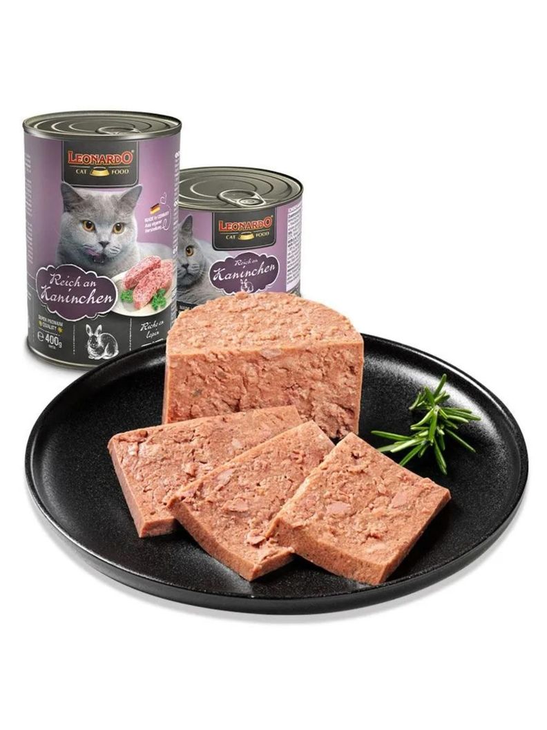 ALIMENTO LEONARDO SABOR CONEJO LATA 400GR PACK X6-2