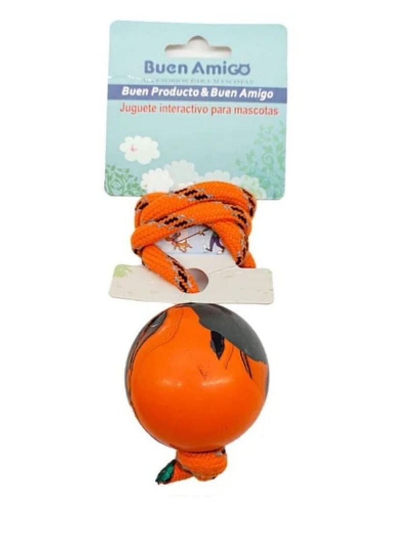 Juguete Pelota Rigida Con Cuerda para Perros-0