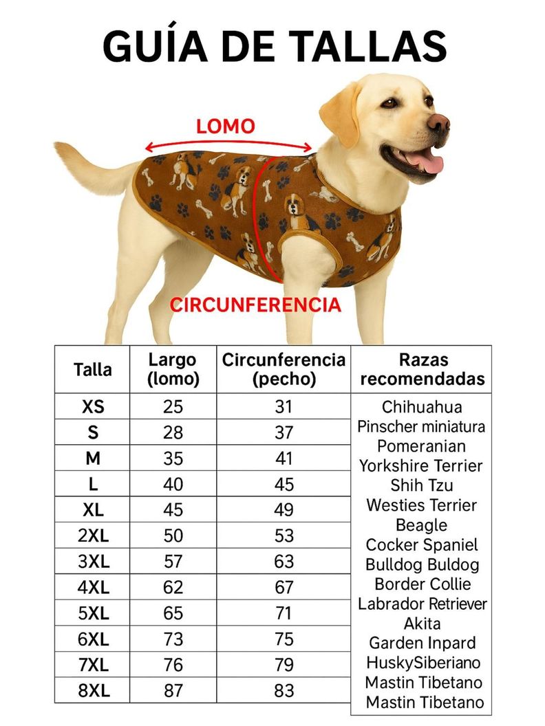 Capa de Polar para perro talla 2XL 50 CM Bulldog, Beagle-1