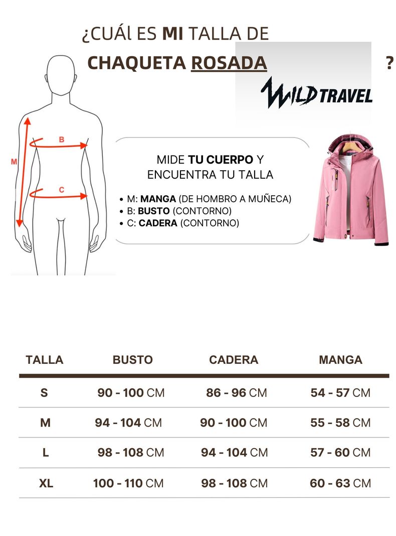 Chaqueta Corta Viento Impermeable Premium Wild Travel Mujer-6