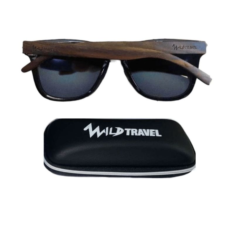 Gafas Lentes De Sol Wild Travel Bambú Uv400 Madera + Estuche Polarizados-1