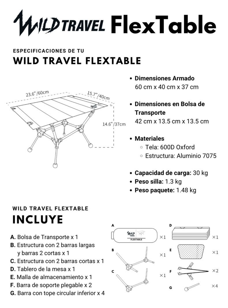 Mesa Plegable Ligera Trekking Camping FlexTable Wild Travel-4