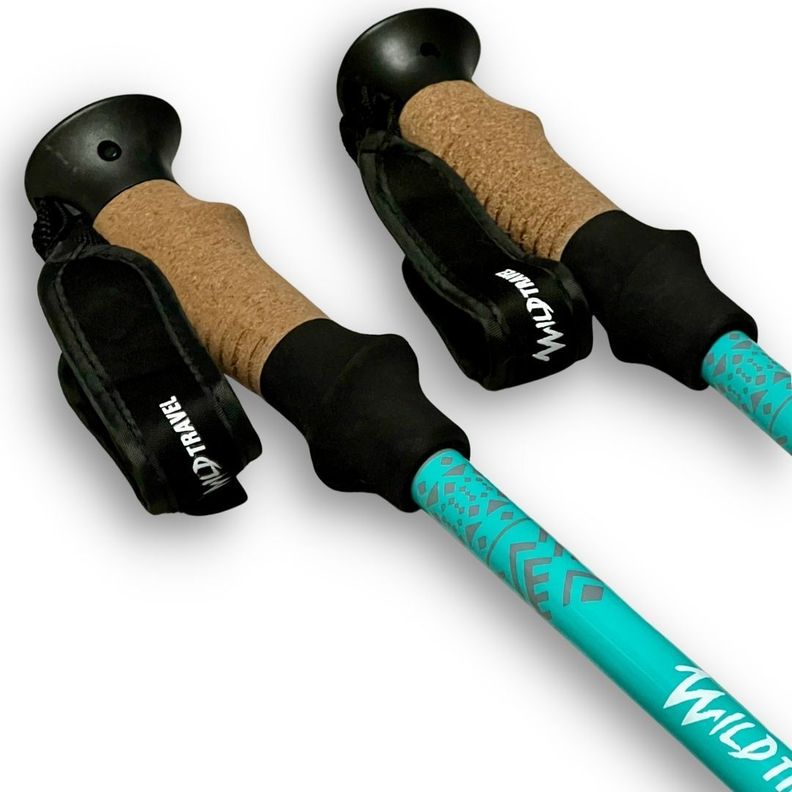 Bastones de Trekking Wild Travel 2 unidades Celeste-1