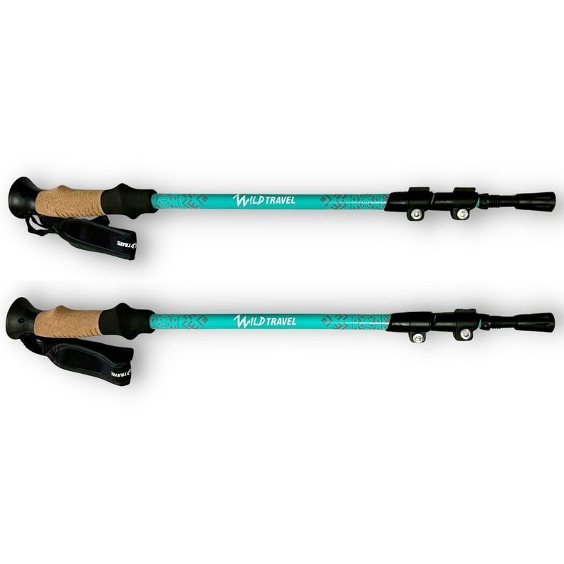 Bastones de Trekking Wild Travel 2 unidades Celeste-4