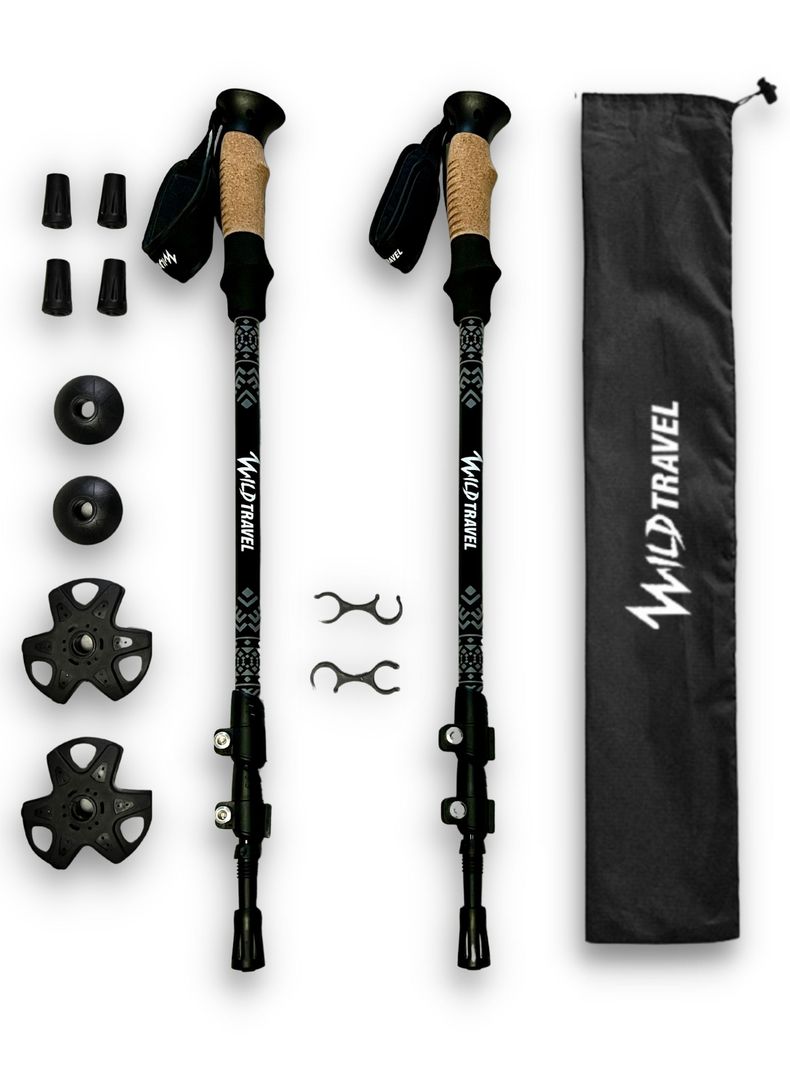 Bastones de Trekking Wild Travel 2 unidades Celeste Negro