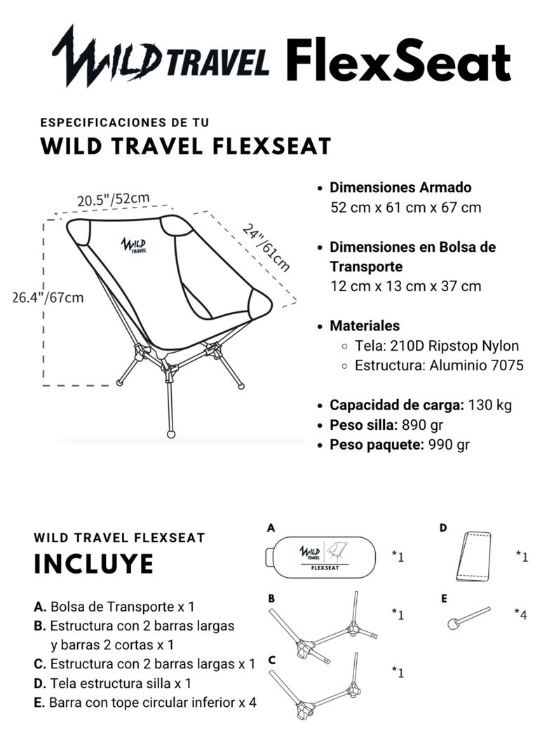 Silla Plegable Ligera Trekking y Camping FlexSeat WildTravel-7