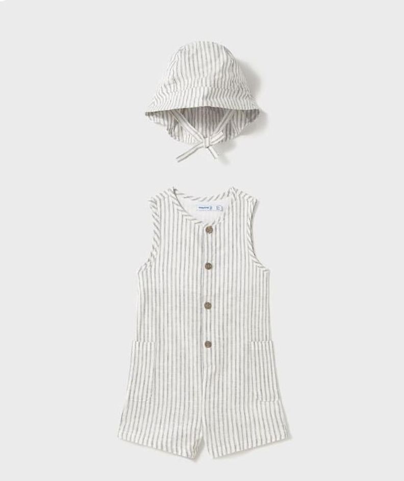 Peto corto con gorro bebe nino Gris 4 anos