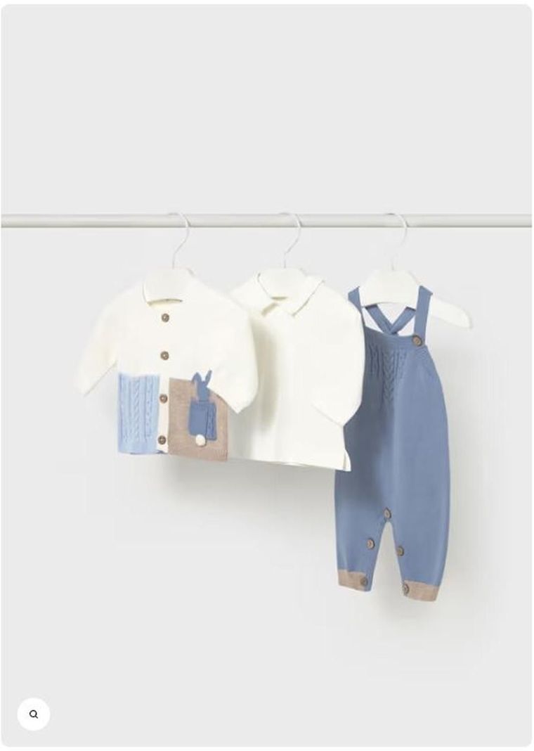 Conjunto jardinera celeste 3 piezas recien nacido Azul 6 A 9 Meses