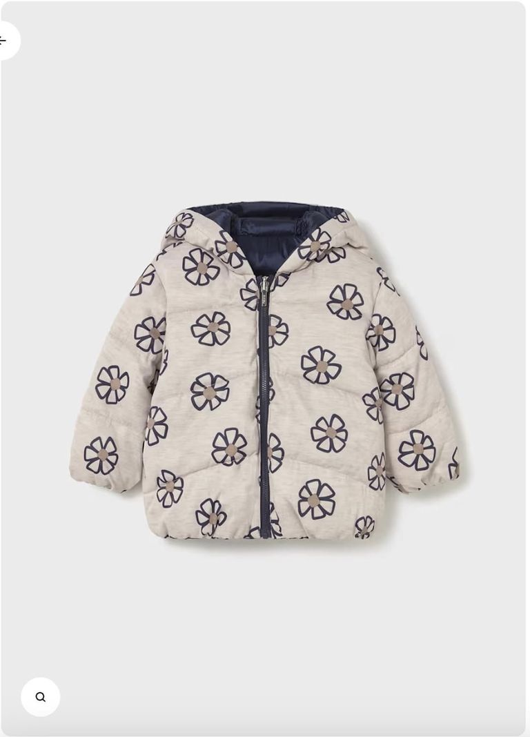 Chaqueton Reversible flores Azul Marino 4 anos