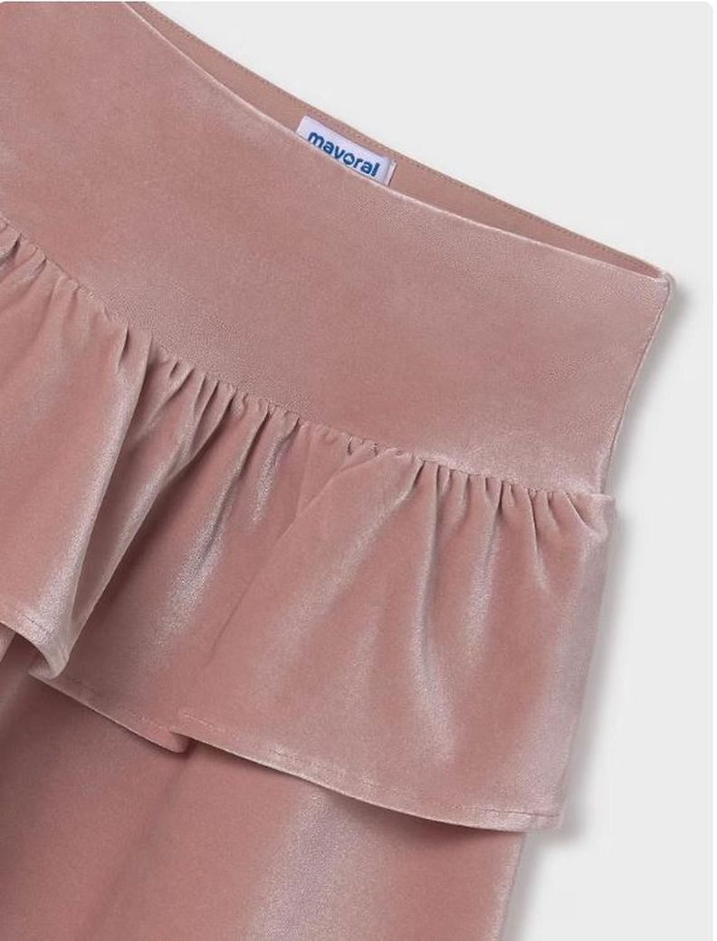 1 Falda volantes terciopelo Coral 10 anos