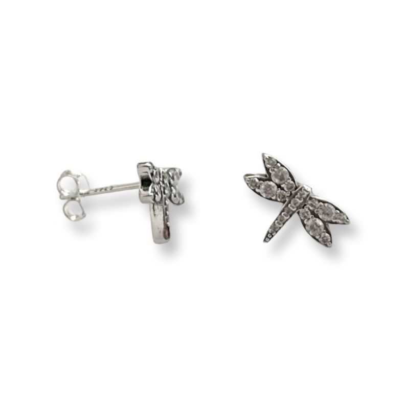 Aros Libélula Plata 925 Rodinada Circones Suizos-0