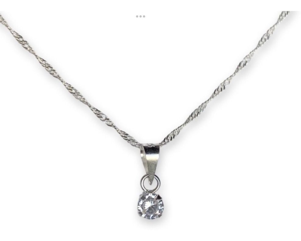 Collar Cadena Delicado Punto De Luz Plata Fina Ley 925-0
