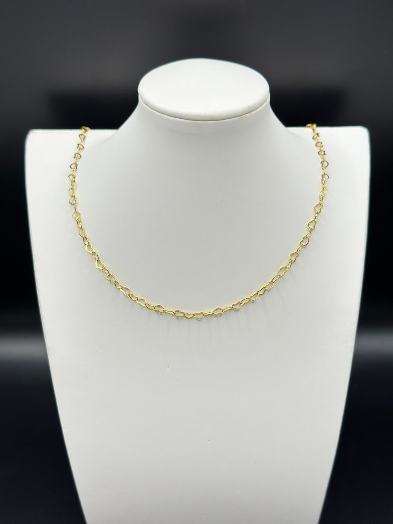 Collar Corazones Calados Enchapado Oro-0